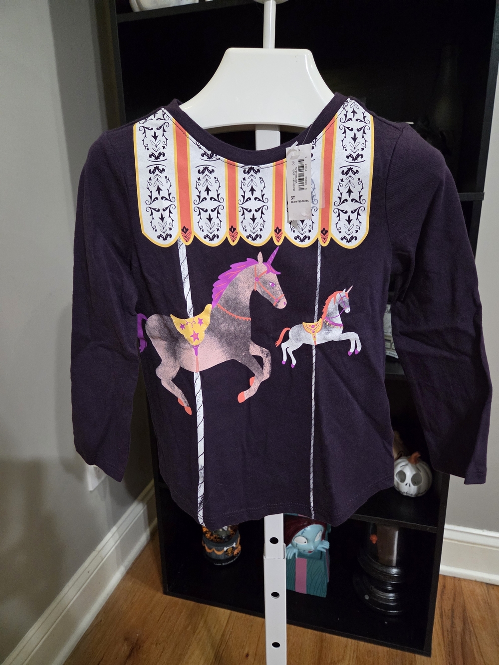 Old Navy Purple Long-Sleeve Unicorn Carousel Tee
